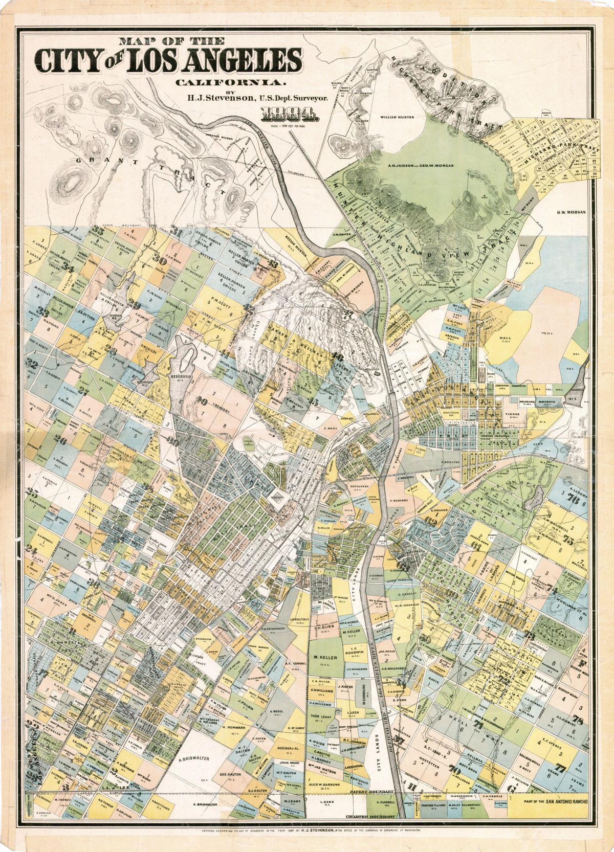 Karte des alten Los Angeles