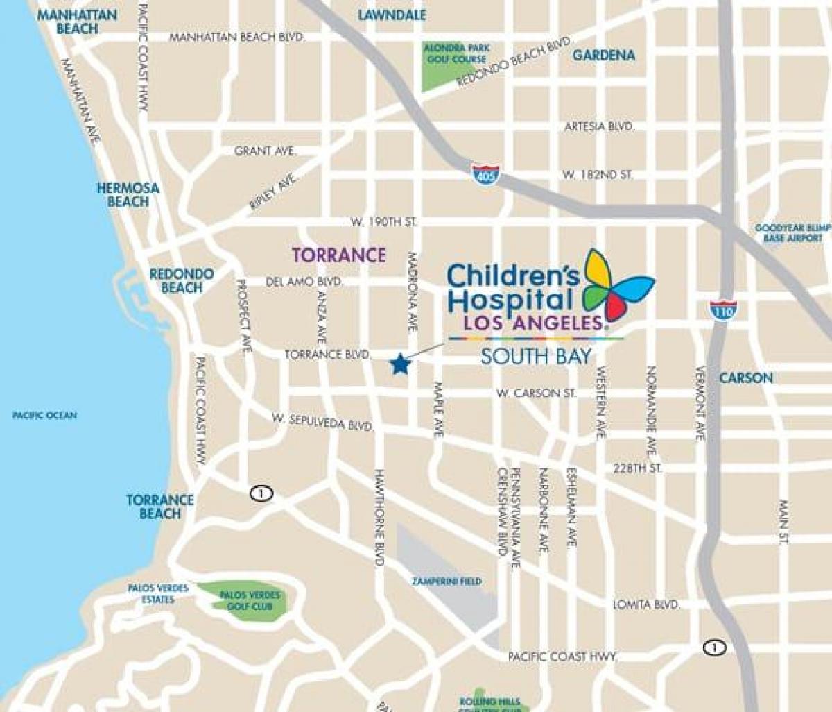 Karte von children ' s hospital Los Angeles