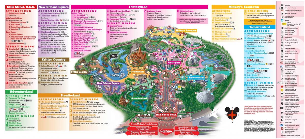 Disneyland Karte DisneyLos Angeles anzeigen (Kalifornien USA)