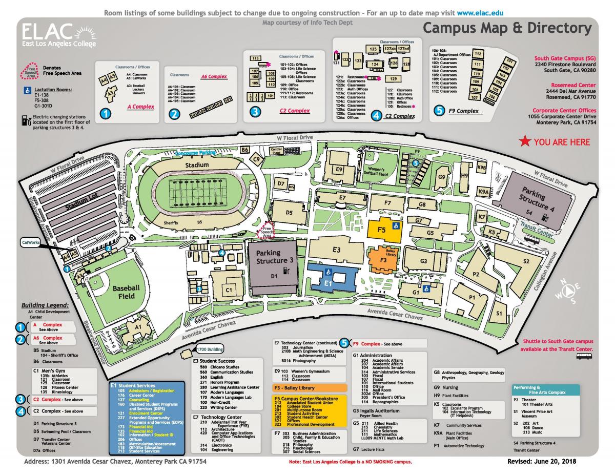 east Los Angeles college-campus Karte