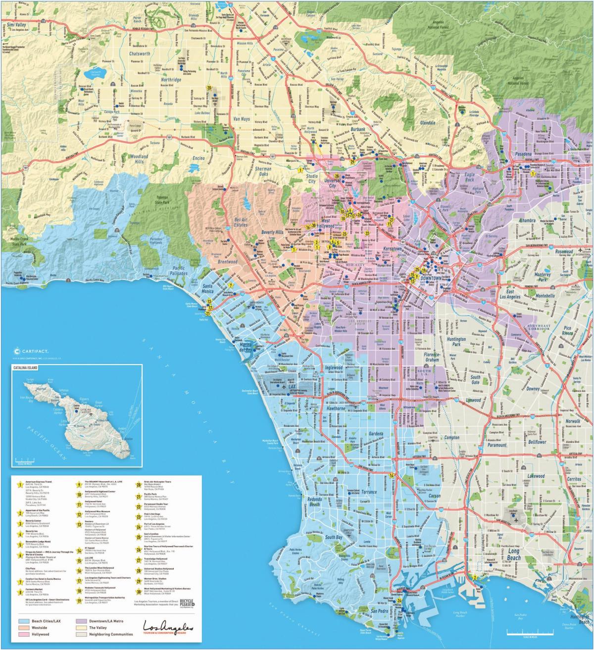 Karte der großen Karte von Los Angeles