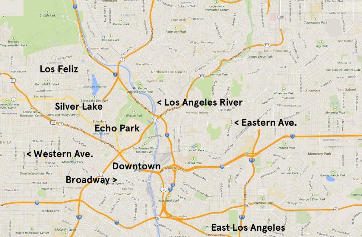 Karte von echo park Los Angeles