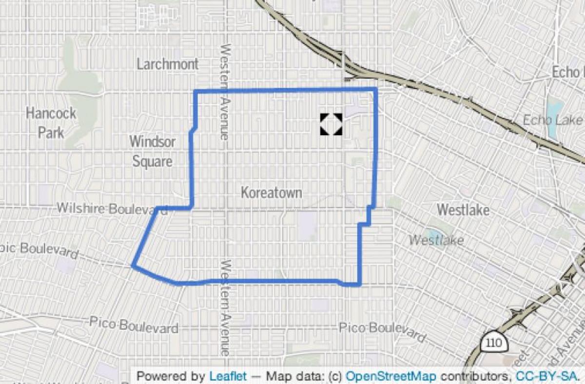 Karte von koreatown in Los Angeles