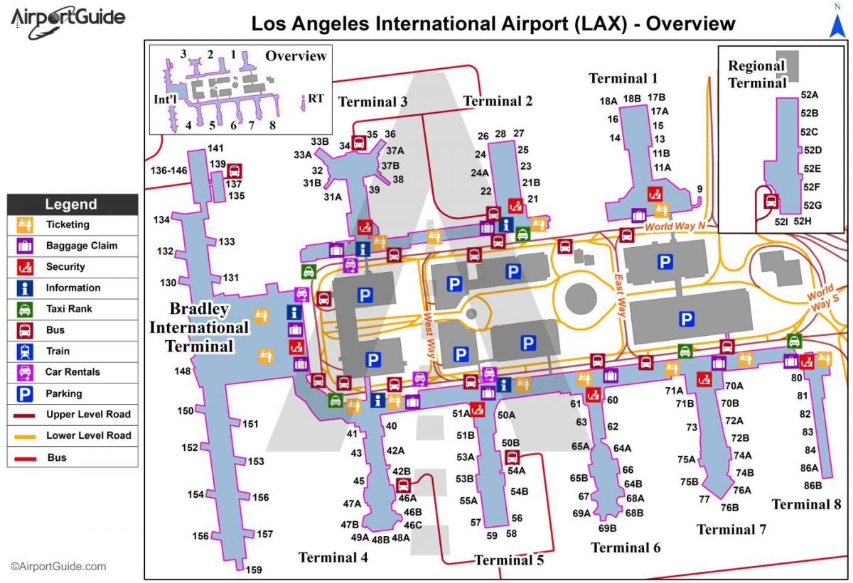 LA international airport Landkarte