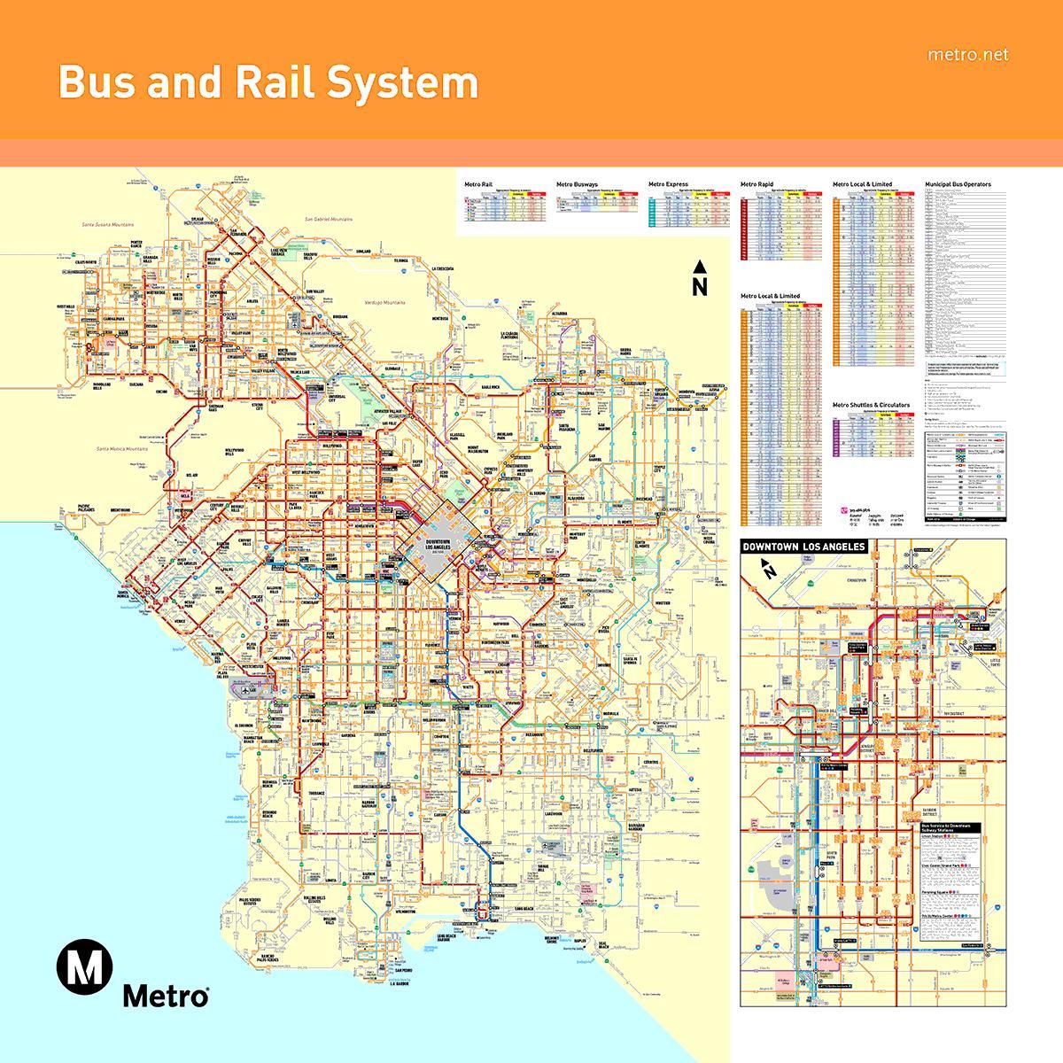 Los Angeles metro-bus-Karte
