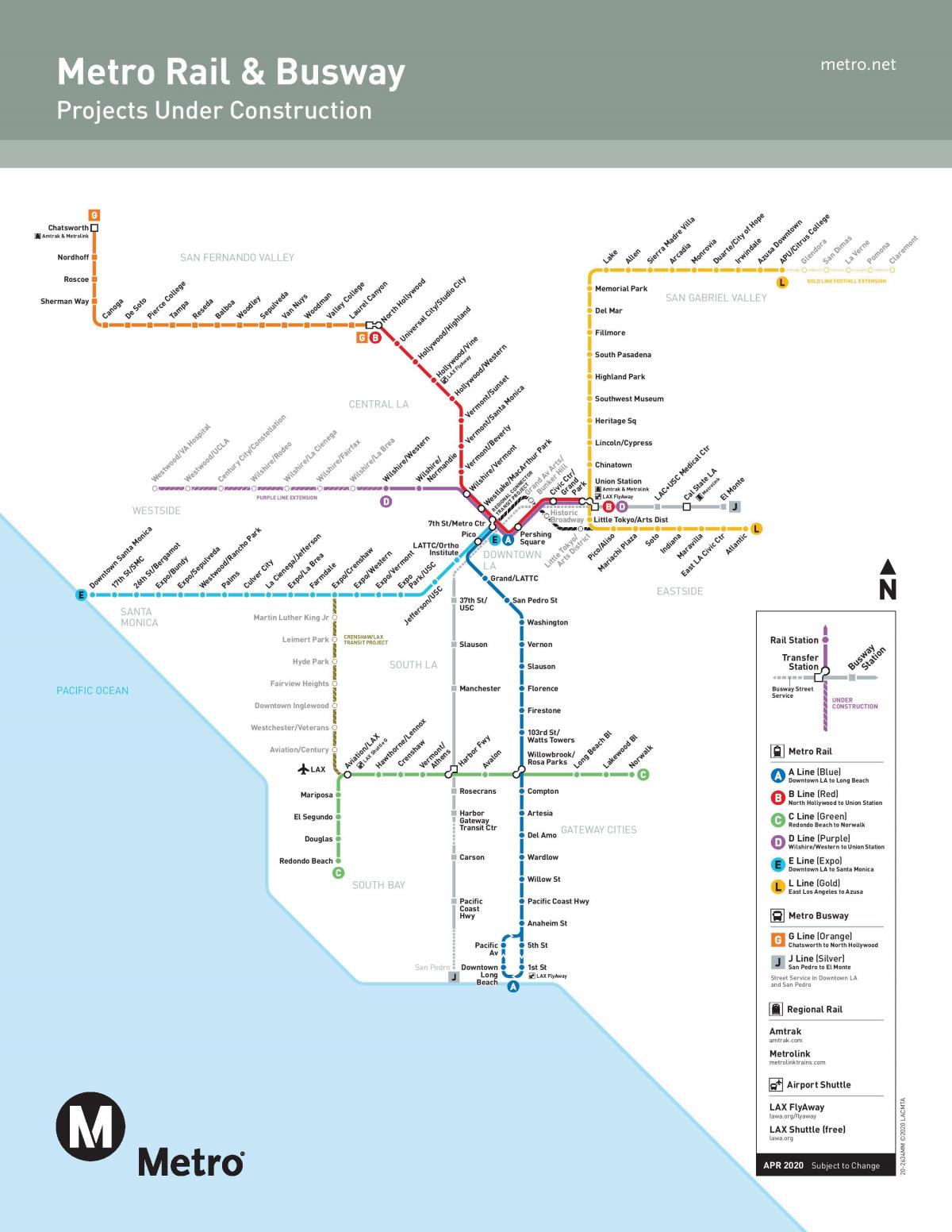 Karte von LA U-Bahn-ausbau 