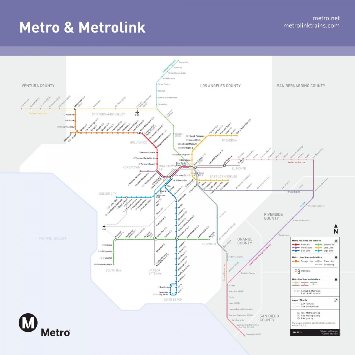 metrolink-Karte Los Angeles