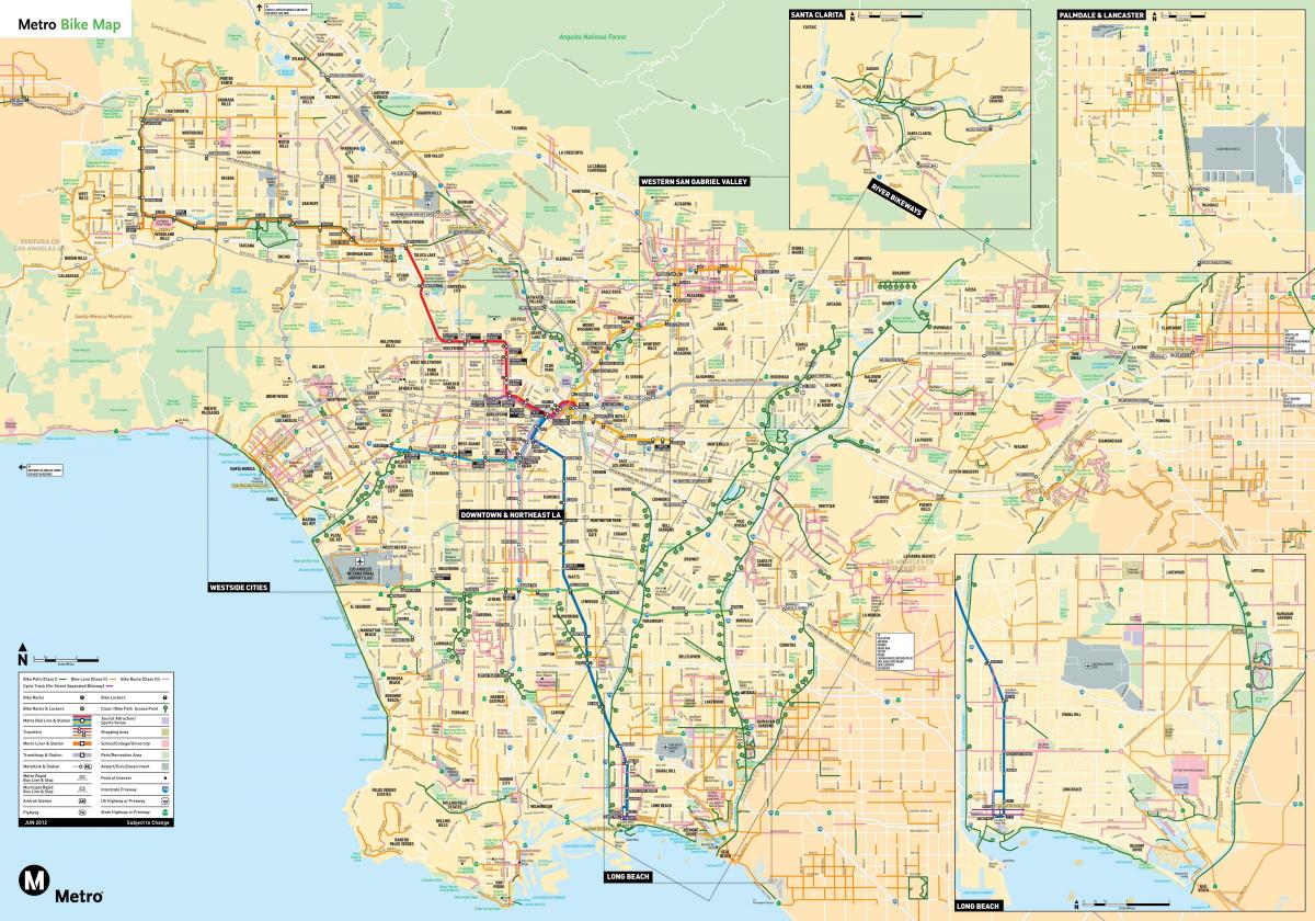 Los Angeles-Radweg Karte