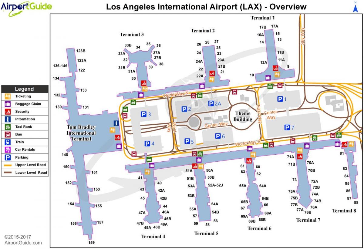 lax Flughafen terminal Karte