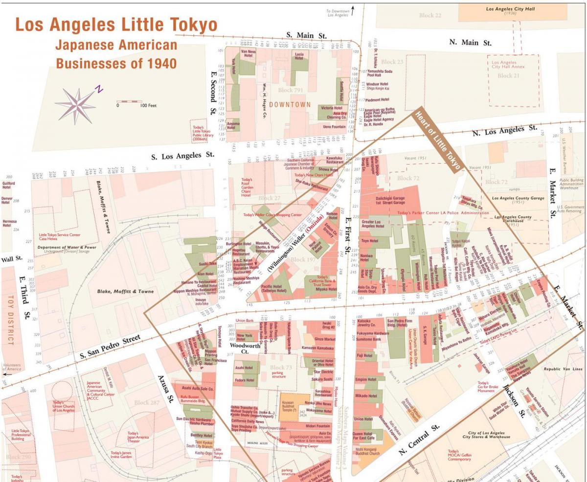 Karte von little tokyo Los Angeles