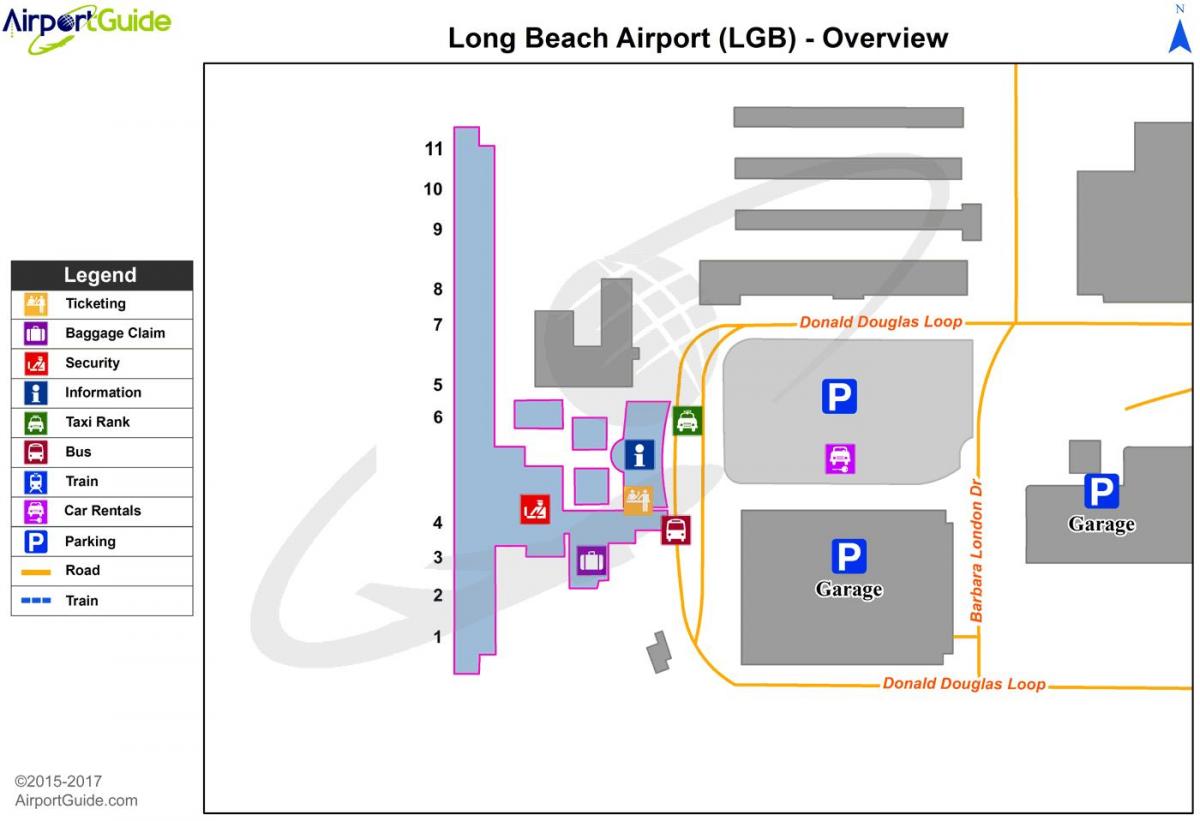 Karte von long beach airport