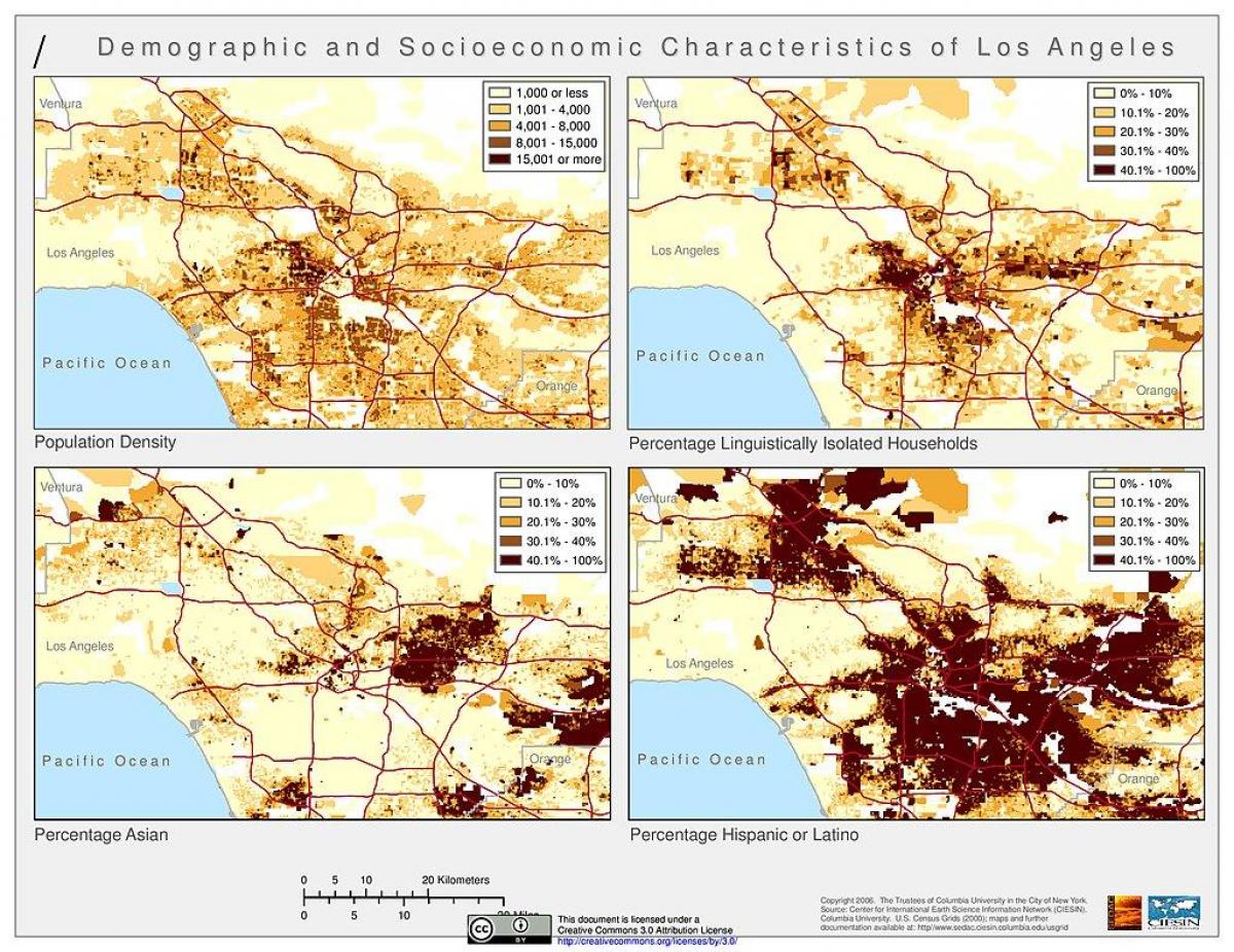 Los Angeles DemografieKarte LA DemographieKarte (Kalifornien USA)