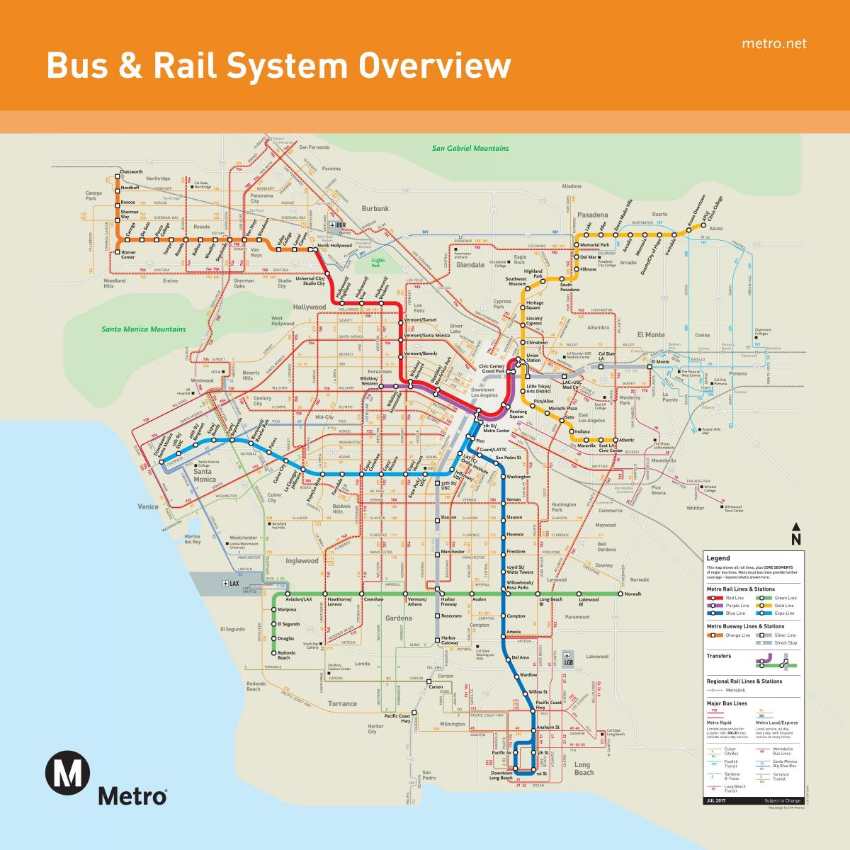 Los Angeles public transit Karte