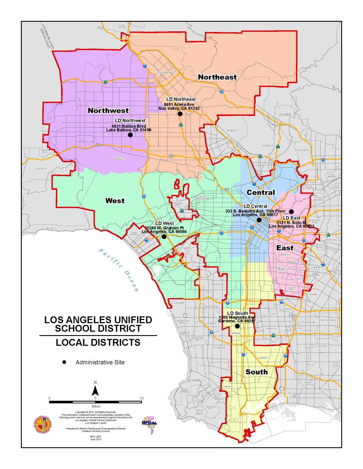 Los Angeles school district Karte LA school district Karte