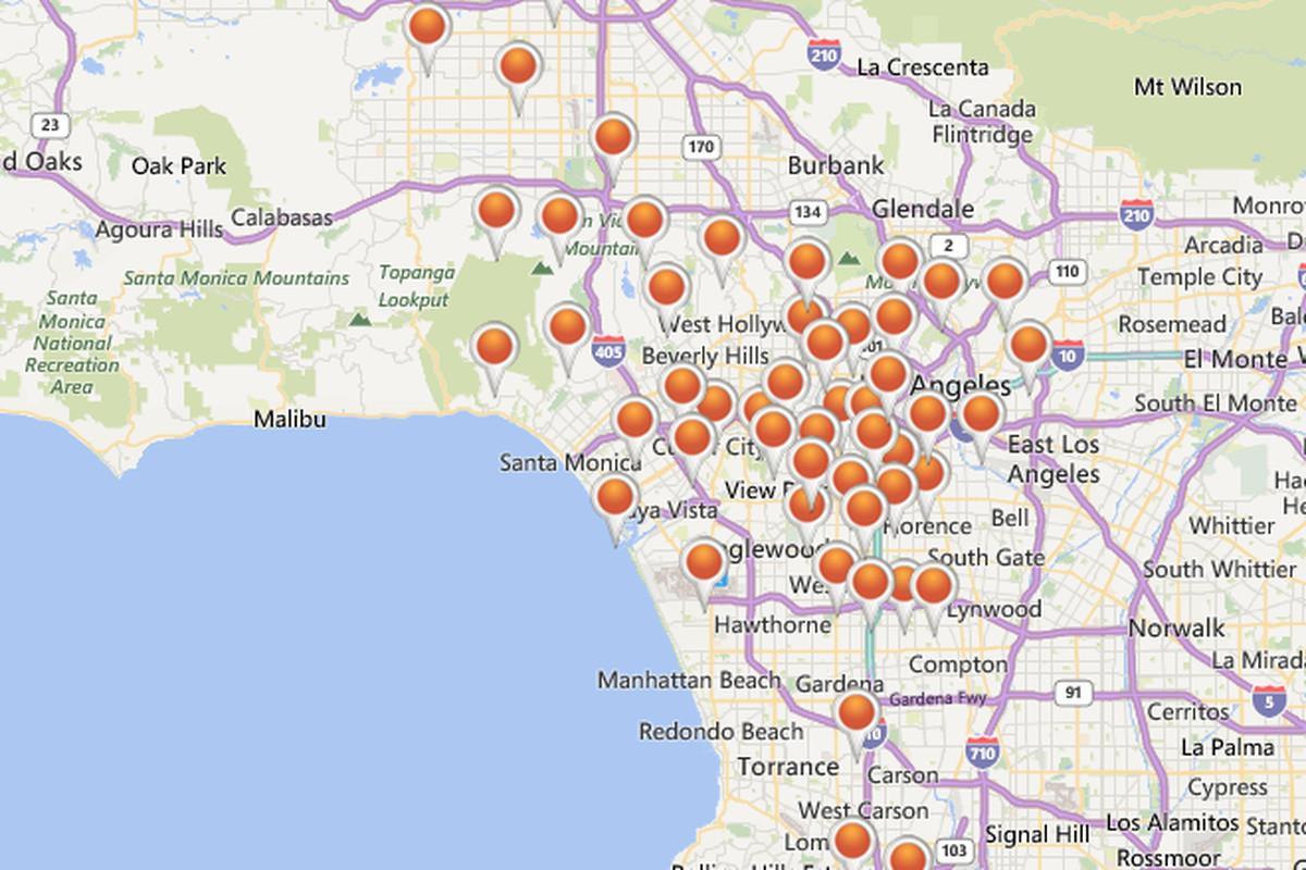 Los Angeles Stromausfall map - Karte von Los Angeles Stromausfall