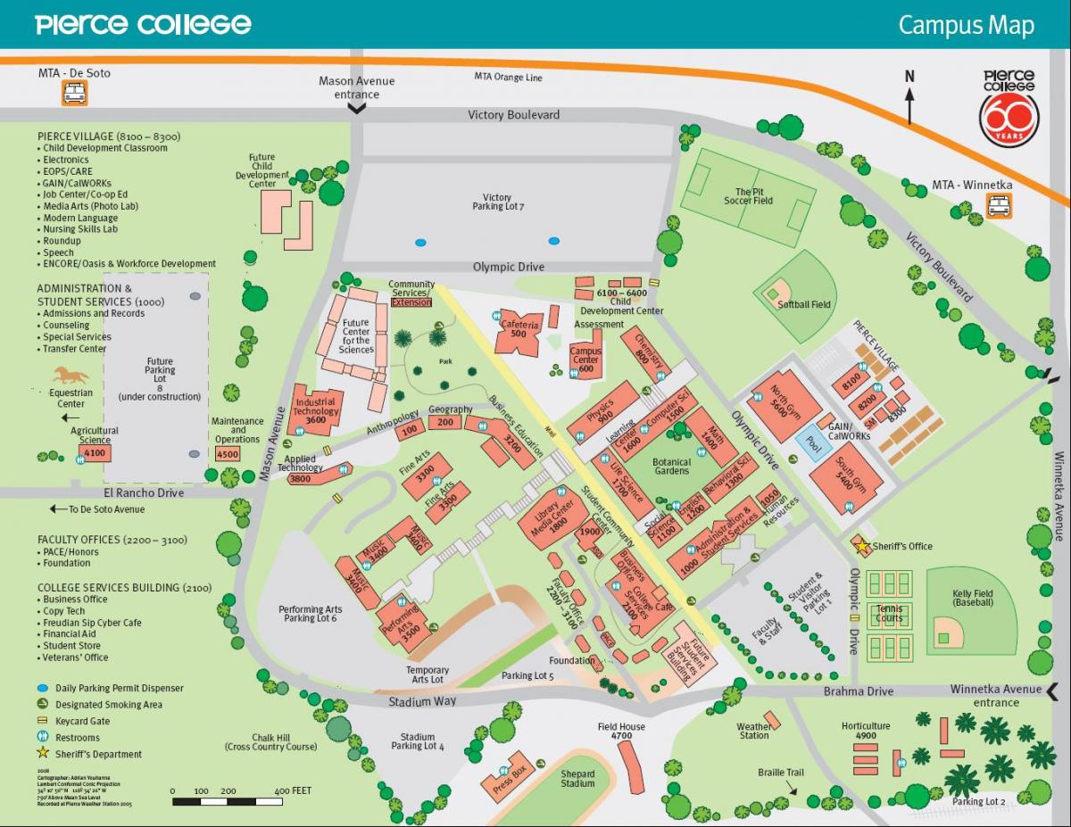Karte von pierce college 