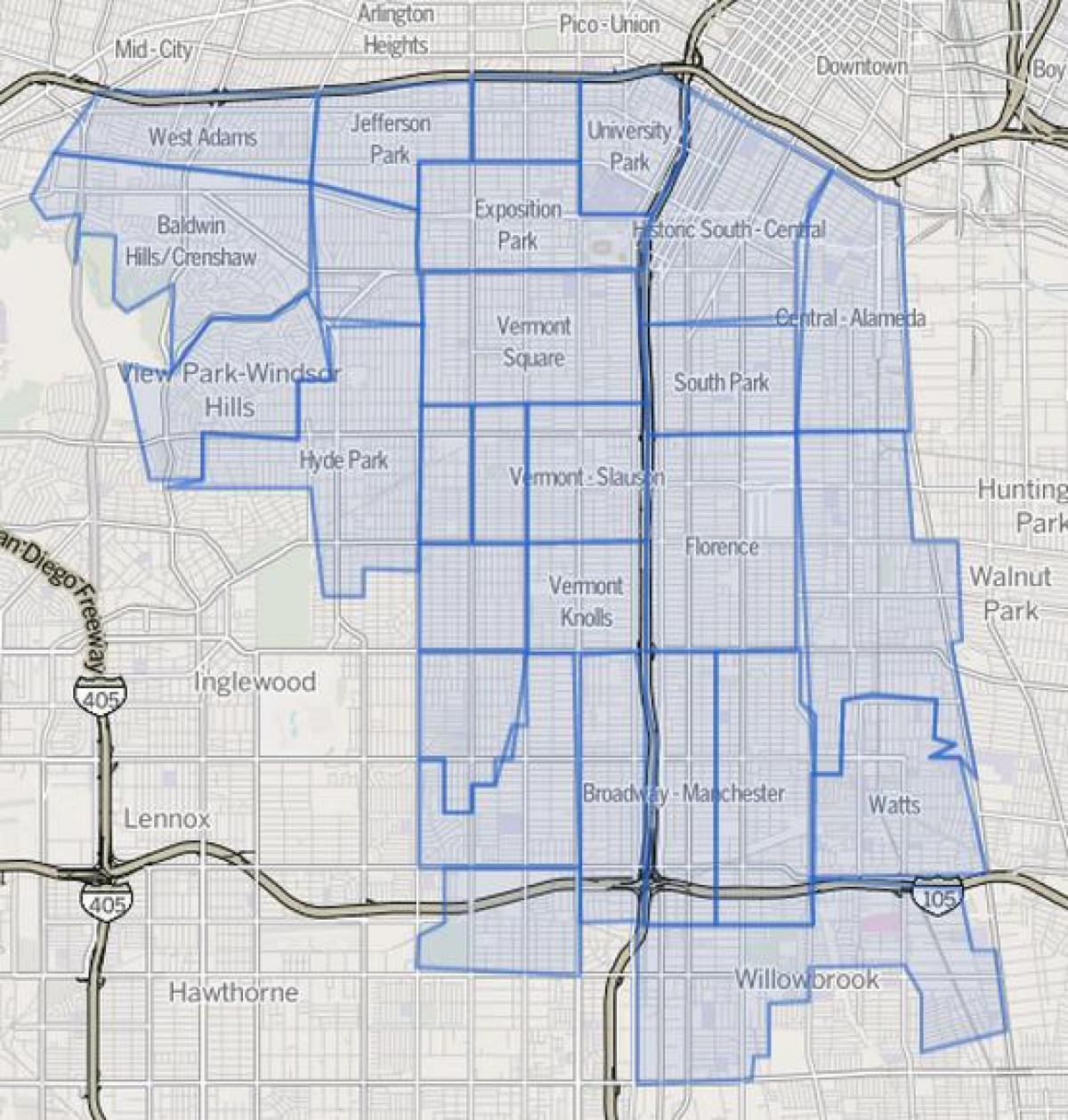 Karte von south Los Angeles 