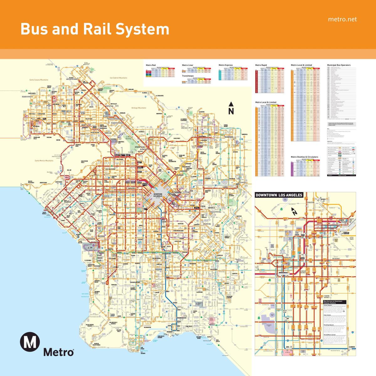 Los Angeles-bus-Routen Karte