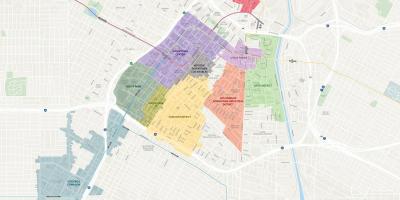 Karte der Innenstadt von Los Angeles Bezirke 