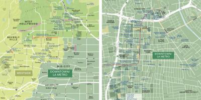 Karte der Innenstadt von Los Angeles Sehenswürdigkeiten