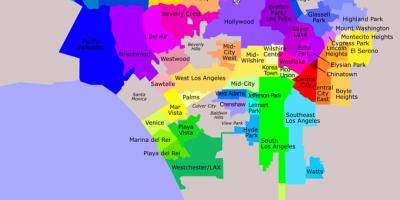 Los Angeles Bezirke Karte