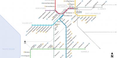Karte von LA U-Bahn Fahrrad