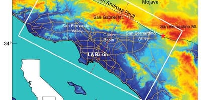 Karte von Los Angeles Höhe