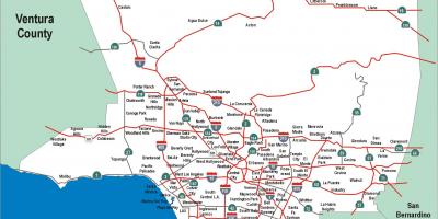 Los Angeles-Autobahnen Karte