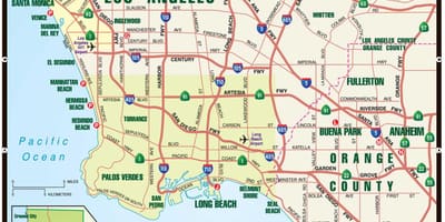 Karte von Los Angeles Mautstraßen