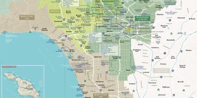 Karte von LA touristischen Attraktionen